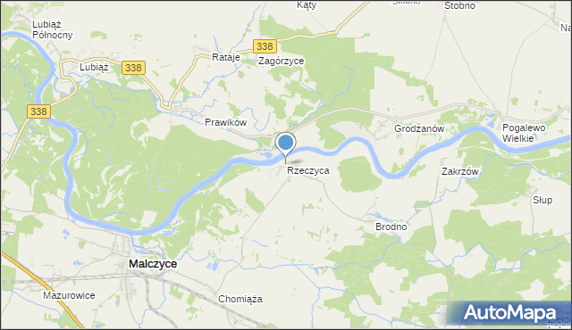 mapa Rzeczyca, Rzeczyca gmina Środa Śląska na mapie Targeo